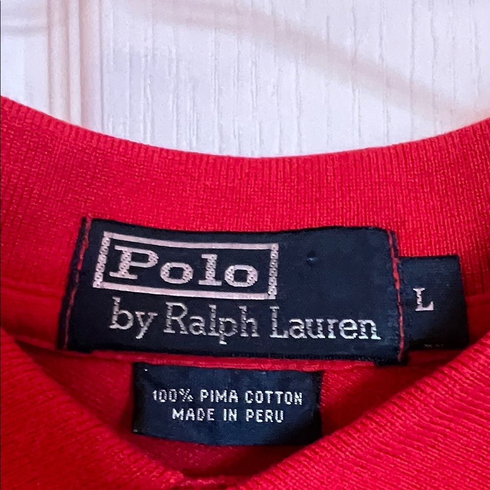 Polo by Ralph Lauren Men's Vibrant Red Polo Shirt Lg - Picture 2 of 4